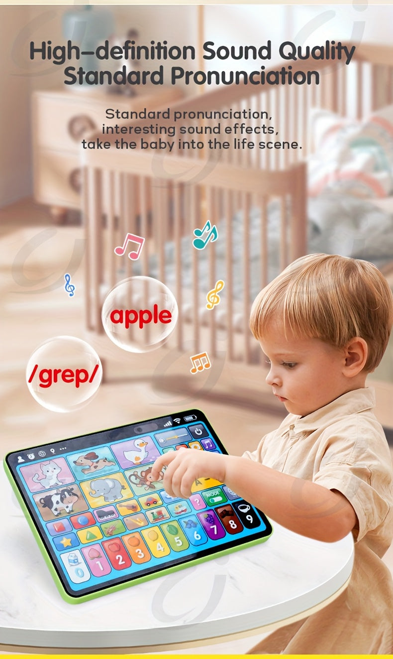 Trilingual Learning Tablet for Toddlers 1-3 Years – Educational Toy with Music & Sound, 39 Buttons Alphabet Numbers Animals, Speech Therapy Toy for Boys Girls, Baby Birthday Gift