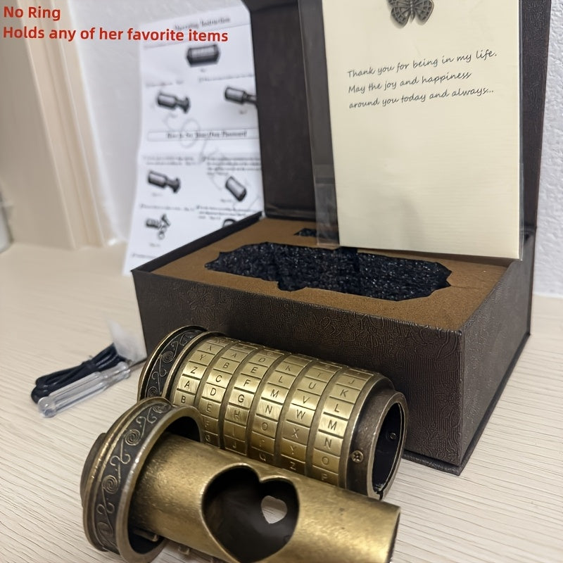 Retro Mini Combination Lock Brain Teaser Puzzle Boxed Gift Set Escape Room Prop Fun Creative Gift for Adults Teens Birthday Valentine Wedding Christmas
