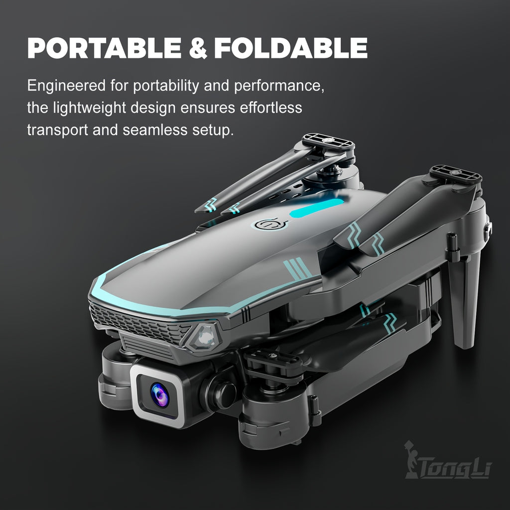 FPV RC Drone with Camera Headless Mode Altitude Hold One-Button Takeoff Landing 360 Flip 3-Speed Switching Storage Bag Photography Gift
