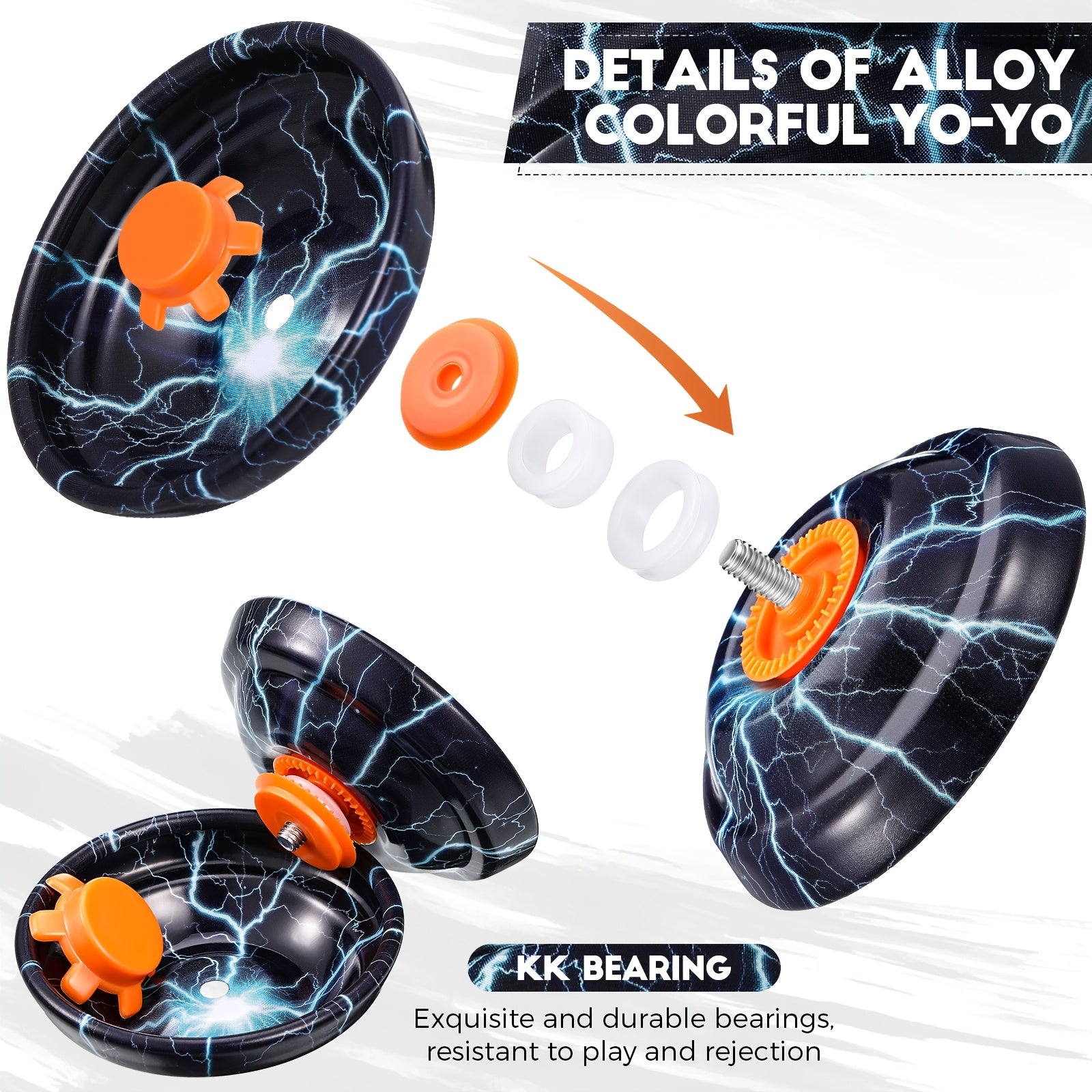 Metal Yoyo 4 Pack for Beginners – Alloy Responsive Auto Return Yoyo Ball Set for Kids, Boys & Adults, String Trick Yo-Yo Multi Style Mixed Colors