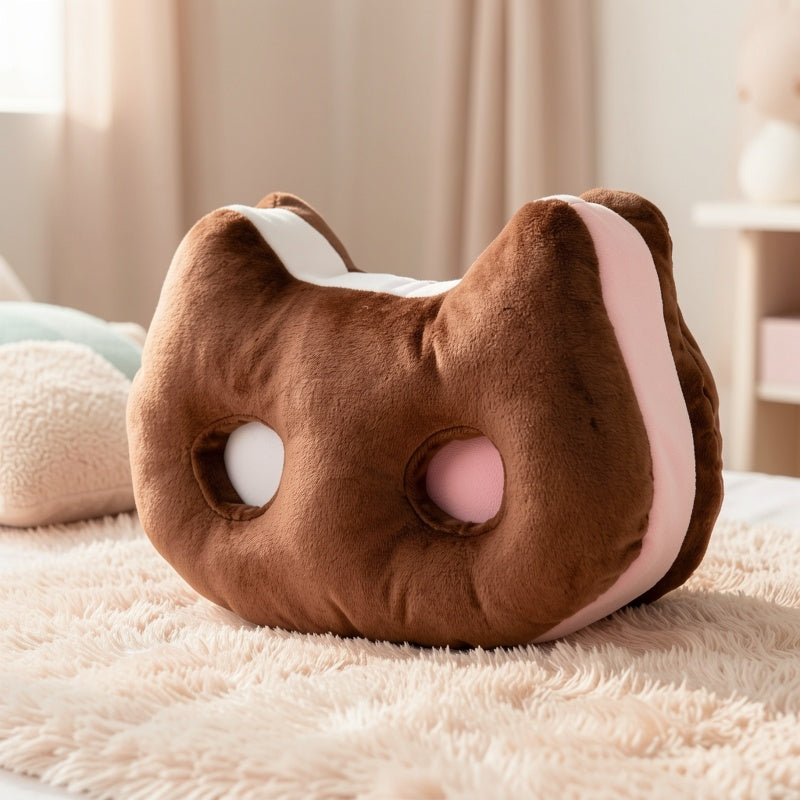 Cookie Brownie Kitten Plush 9 Inch – Cute Anime Cat Stuffed Animal Pillow, Soft Space Universe Kawaii Cat Plush Toy Gift for Kids Girls Room Decor