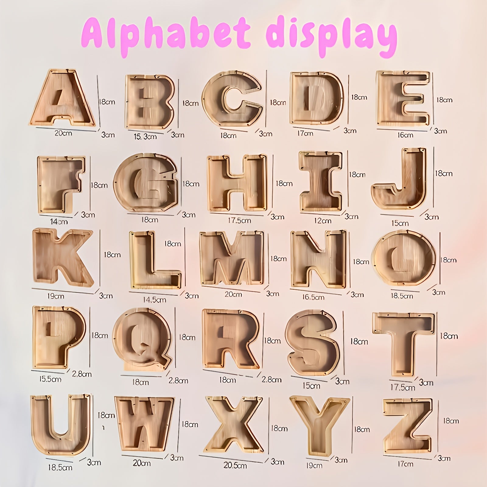 Wooden Alphabet Piggy Bank Personalized Coin Bank for Kids – Letter A-Z Money Saving Box – Educational Savings Toy for Boys & Girls Ages 3+ – Birthday, Christmas & Easter Gift
