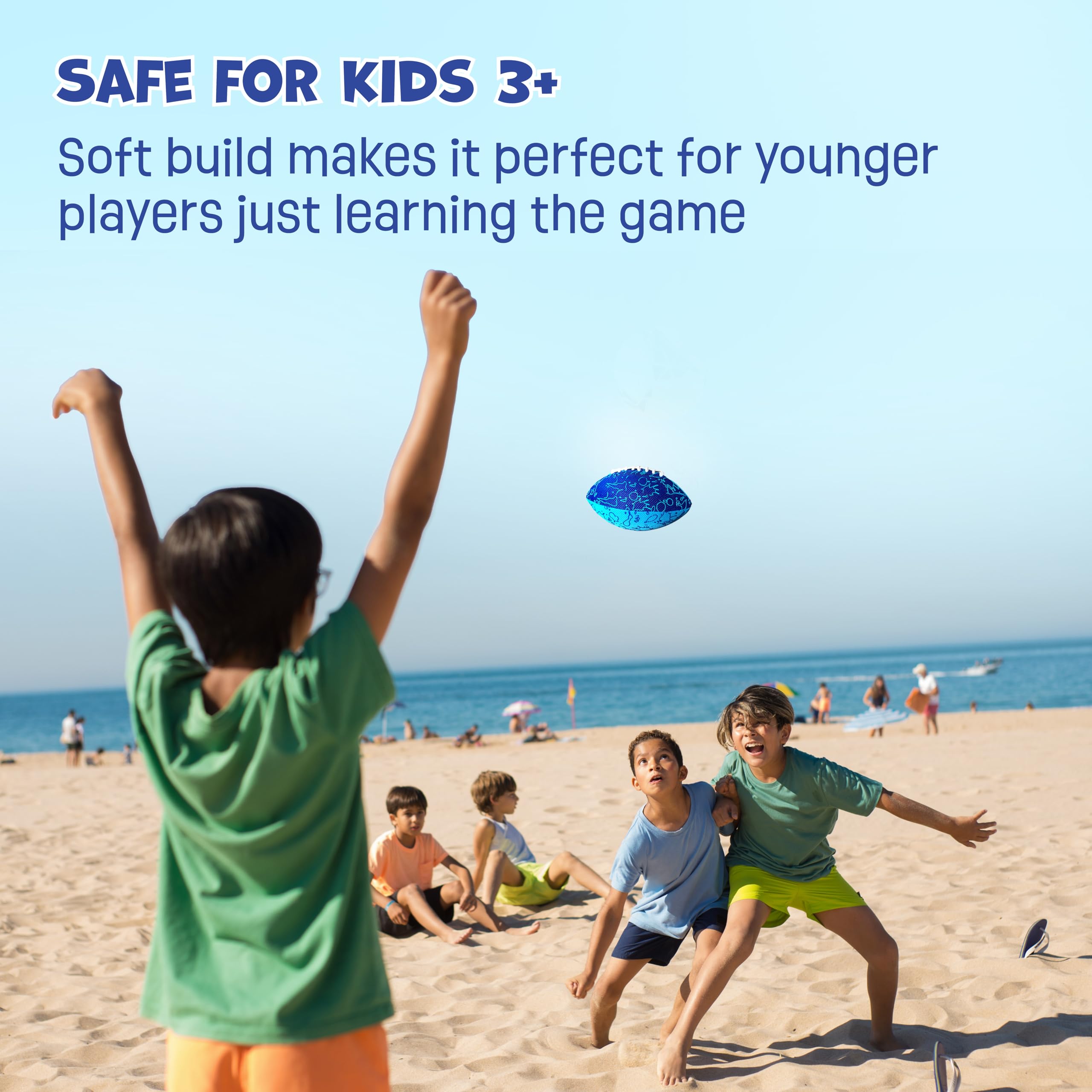Waterproof Foam Football 6.5 Inch for Kids & Adults – Durable Double-Laced Pool Beach Outdoor Ball, Safe Soft Football for Boys Girls Ages 3+, Pool Party Water Sports Toy