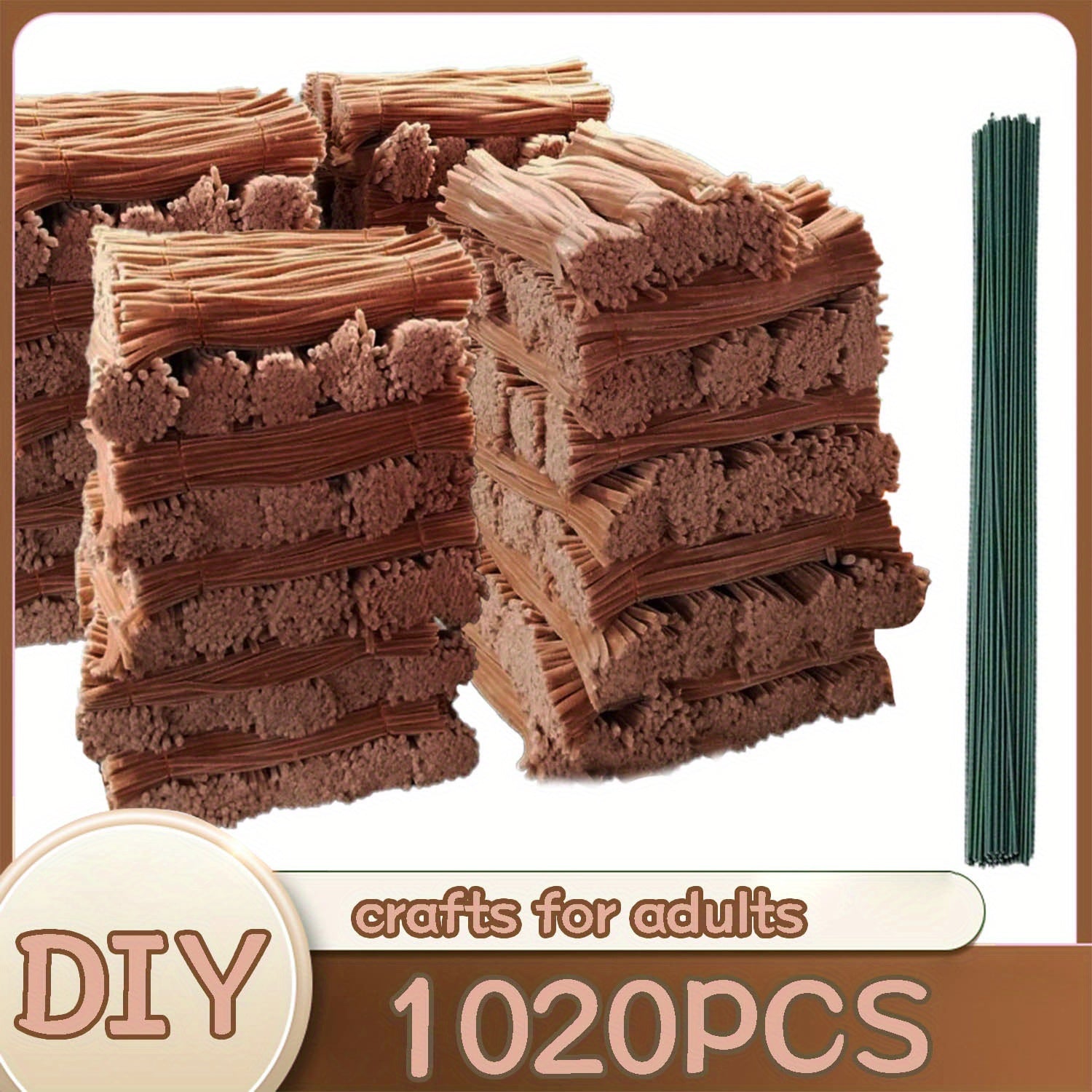 1020pcs Pipe Cleaners Craft Kit in 20 Colors – Upgraded Thick Fuzzy Chenille Stems with Flower Rods for DIY Arts & Crafts, Kids Projects, School Supplies & Creative Activities