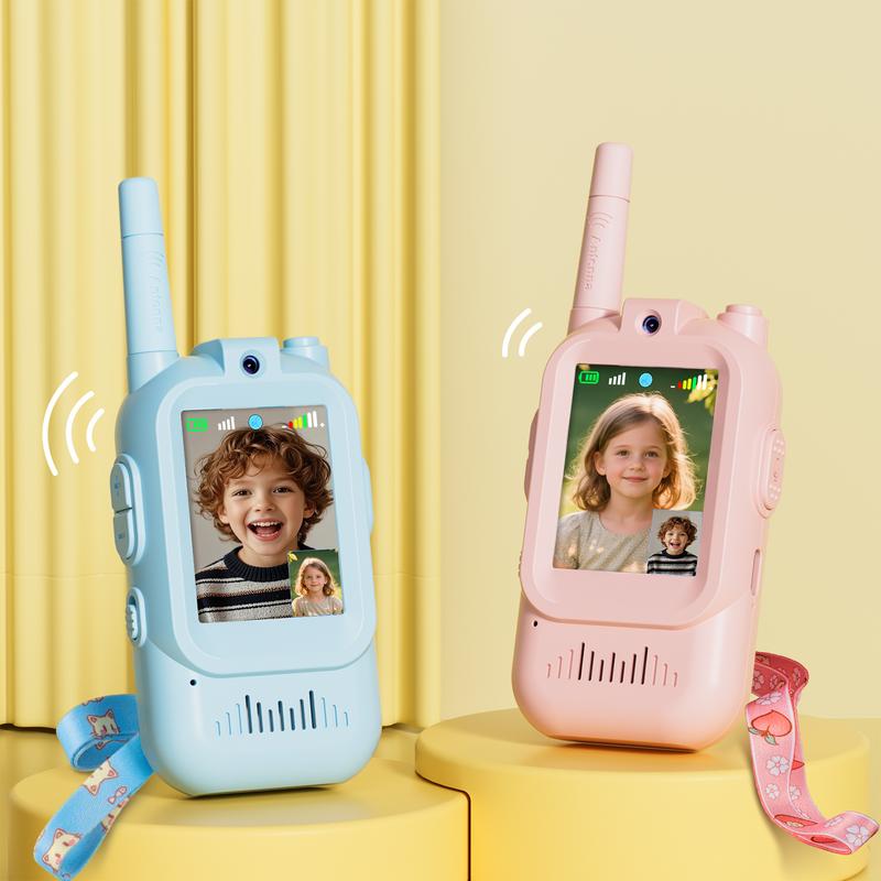 Video Walkie Talkies for Kids with Camera, 2-Pack Two-Way Communication Toys for Ages 3-12, Indoor Games, Camping and Adventure Gifts