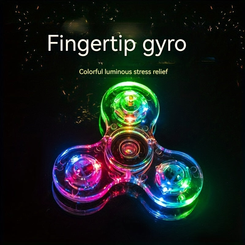 Glow in the Dark Fidget Spinner 12 Pack LED Crystal Spinning Top 4-Gear Adjustable Speed Stress Relief Toy for Kids Teens Adults Party Favor Gift