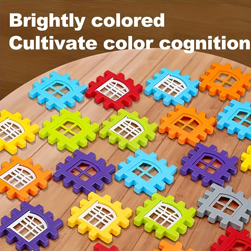 140pcs House Building Blocks Set STEM Colorful Interlocking Bricks with Window Roof Pieces Preschool Construction Toy for Boys Girls Ages 3+ Birthday Christmas Gift