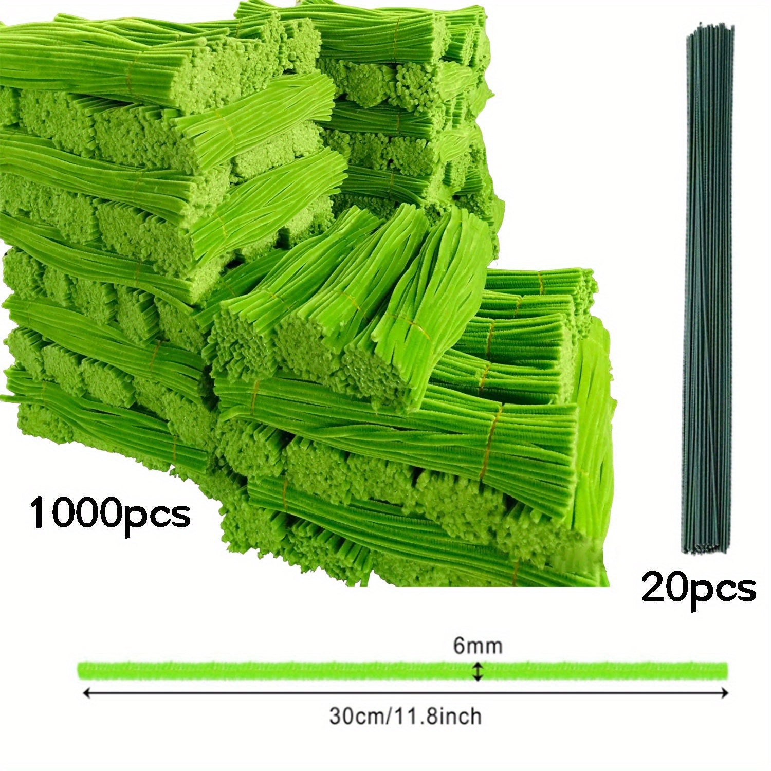 1020pcs Pipe Cleaners Craft Kit in 20 Colors – Upgraded Thick Fuzzy Chenille Stems with Flower Rods for DIY Arts & Crafts, Kids Projects, School Supplies & Creative Activities