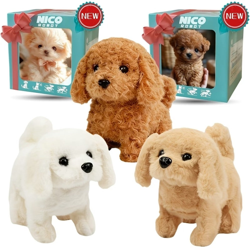 Interactive Robot Dog Toy with Walking, Barking & Expression Eyes – Button Control Simulation Biomimetic Pet Toy, Cute Animal Gift for Kids Birthday Party