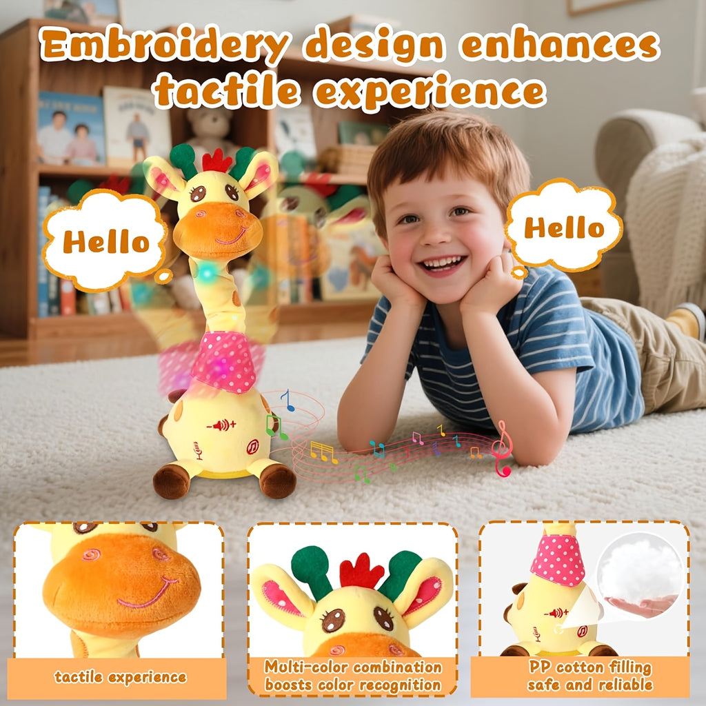 Dancing Talking Giraffe Toy for Baby Toddler 60 Songs Glowing Musical Stuffed Animal Repeats What You Say Interactive Gift for Boys Girls Ages 0 Months+