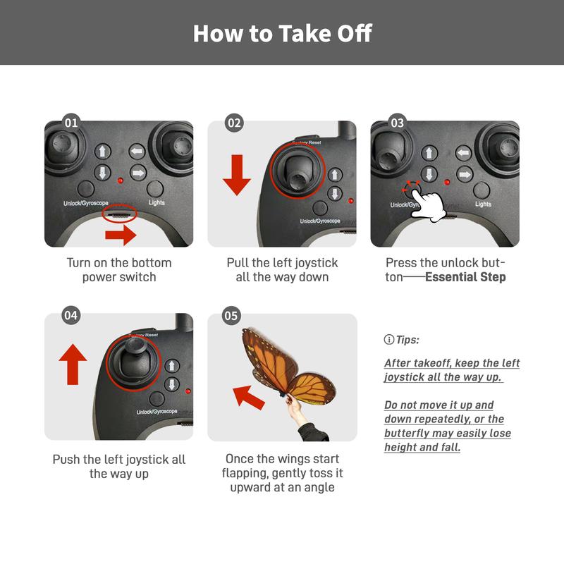 Remote Control Butterfly Toy with Flapping Wings, Rechargeable Bionic Flying Butterfly in 8 Designs, Basic or LED Version, Gift for Ages 8+