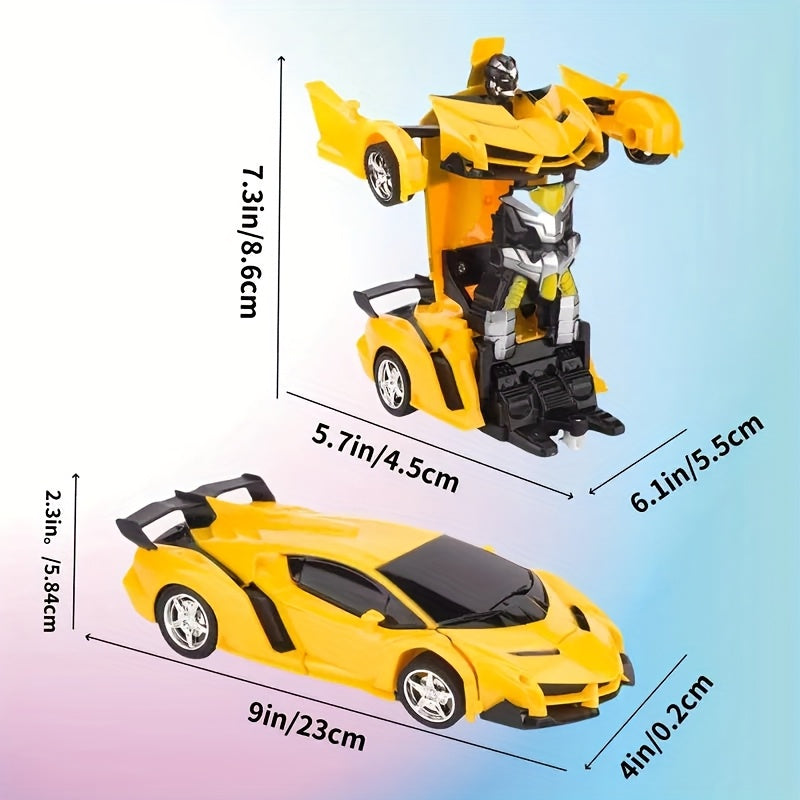 RC Robot Stunt Car One-Button Transform 2.4GHz 360 Drift LED Light 45M Range Parent Child Interactive Toy Kids Boys Ages 3+ Christmas Birthday Festival Gift