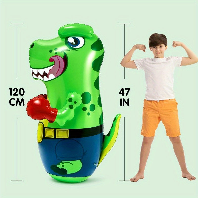 Inflatable Dinosaur Punching Bag for Kids 47 Inch T-Rex Bop Bag Bounce Back Bopper Indoor Outdoor Active Play for Boys Girls Ages 3 Plus - Birthday Gift