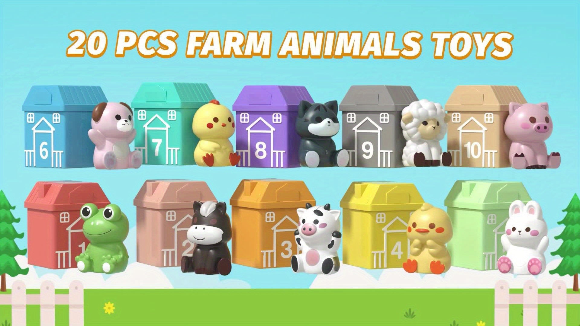 Farm Animal Toys Set of 20 Figures – Educational Playset for Toddlers Boys & Girls Colorful Animal Figurines Birthday Christmas Gift