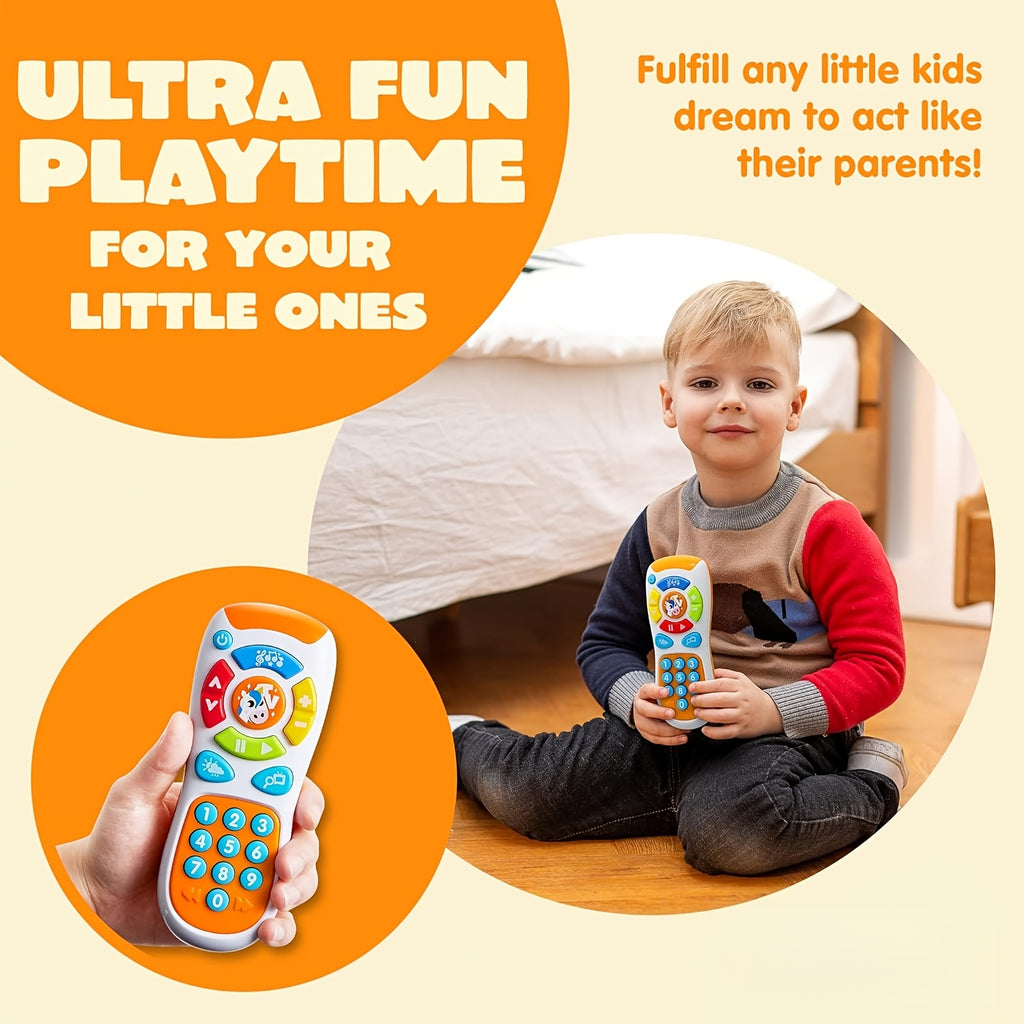 Baby Smartphone and Remote Control Toy Set with Music Sound Effects Learning Toy for Infants Toddlers Boys Girls Easter Basket Stuffer Christmas Birthday Gift