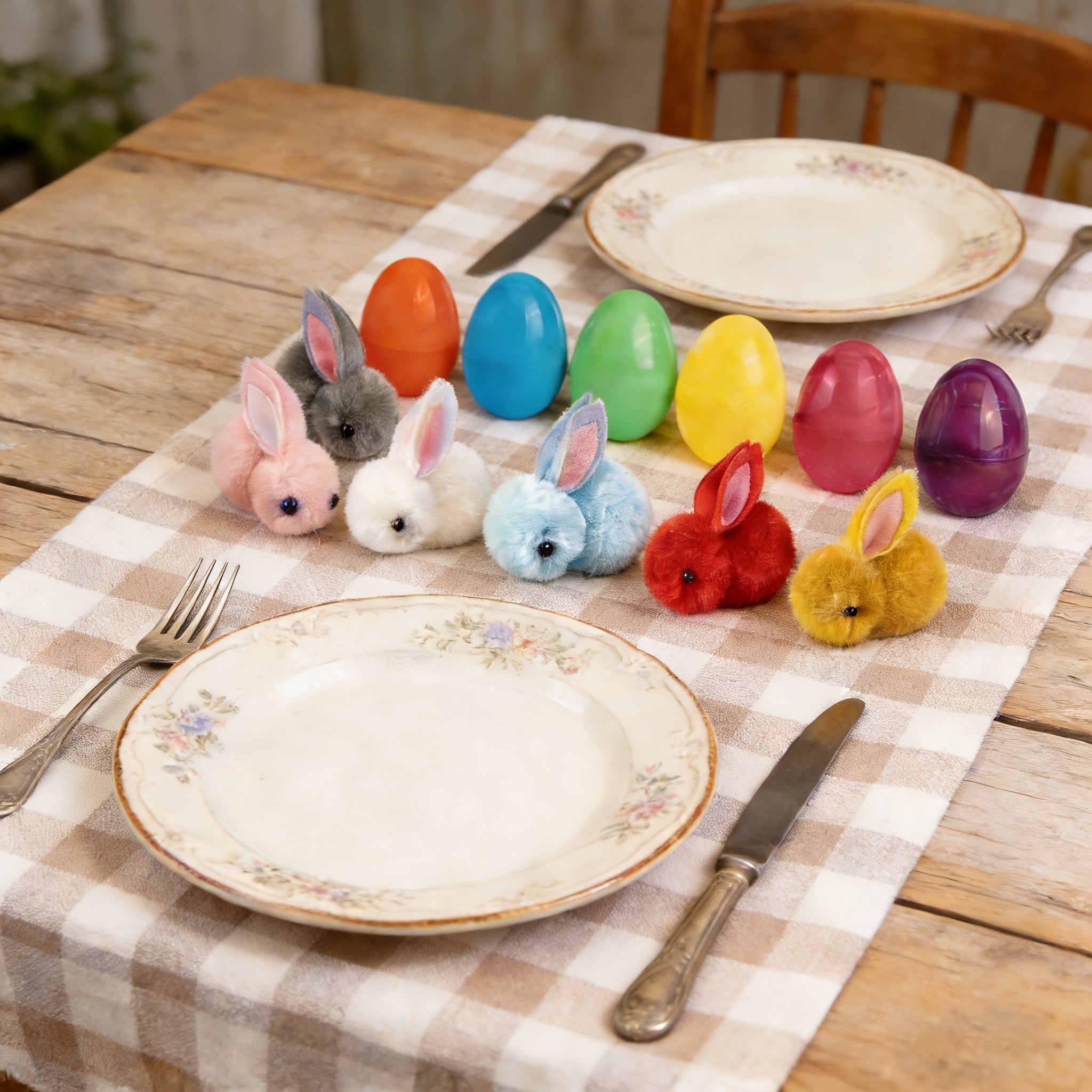 Bunny Shaped Easter Eggs Decorative 20 Pcs Mixed Color – Cute Cartoon Mini Ornaments, Easter Basket Fillers, Party Favors, Holiday Gifts & Kids DIY Craft Decor