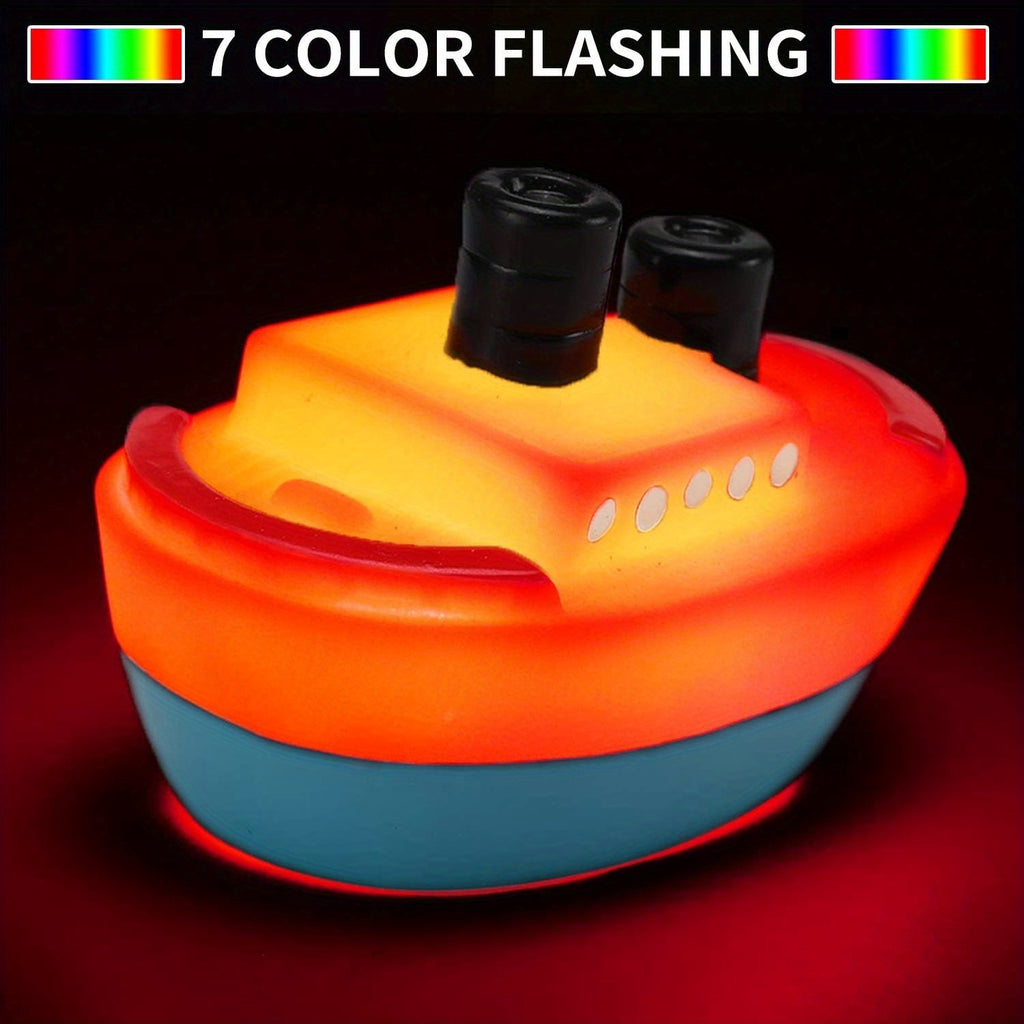 Light-Up Boat Floating Bath Toys 6 or 8 Pcs – Flashing Color-Changing LED Ships for Baby, Infant & Toddler, Bathtub Shower & Pool Toys, Random Colors, Fun Water Play Gift for Kids