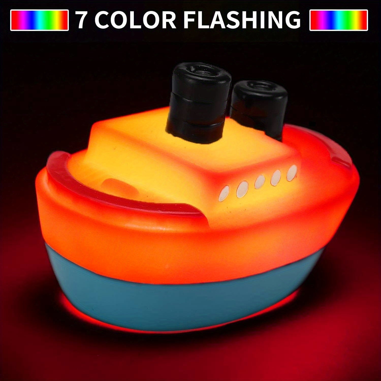 Light-Up Boat Floating Bath Toys 6 or 8 Pcs – Flashing Color-Changing LED Ships for Baby, Infant & Toddler, Bathtub Shower & Pool Toys, Random Colors, Fun Water Play Gift for Kids