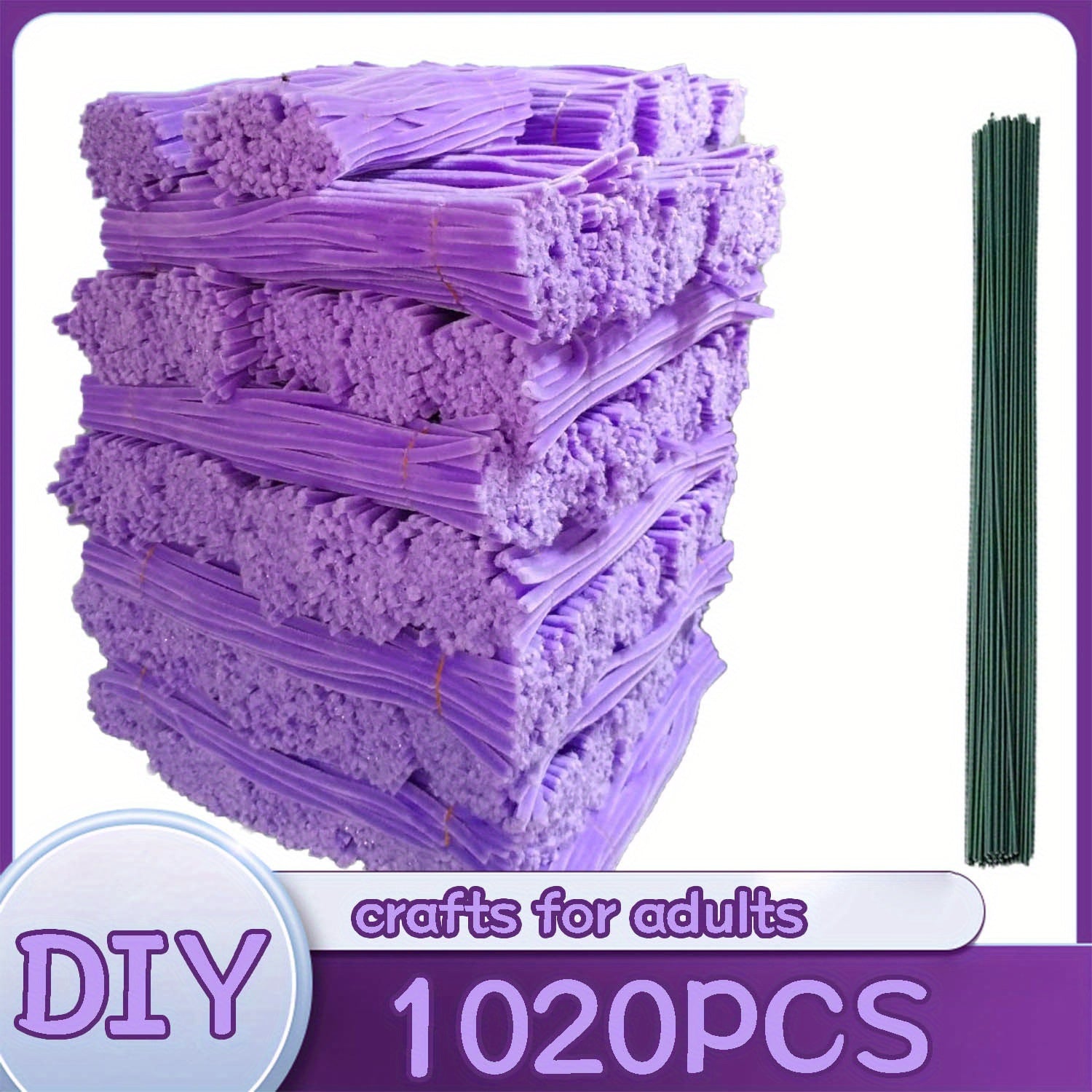 1020pcs Pipe Cleaners Craft Kit in 20 Colors – Upgraded Thick Fuzzy Chenille Stems with Flower Rods for DIY Arts & Crafts, Kids Projects, School Supplies & Creative Activities
