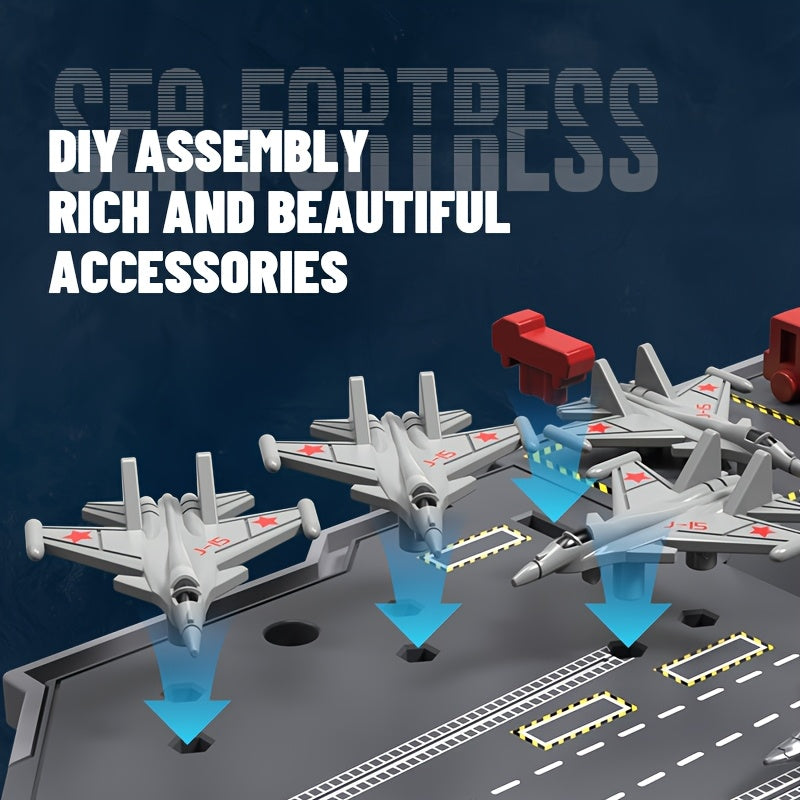 RC Aircraft Carrier Ship 1:800 Scale Fujian Model DIY Assembly Remote Control Boat Water Activated Sound Effects Adult Hobby Gift