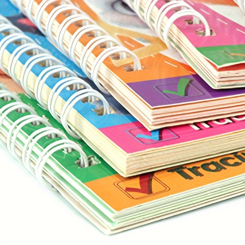 Magic Grooved Handwriting Practice Book for Kids Reusable Tracing Workbook Letters Numbers Drawing Ages 3-8 Kindergarten Preschool Learning Gift