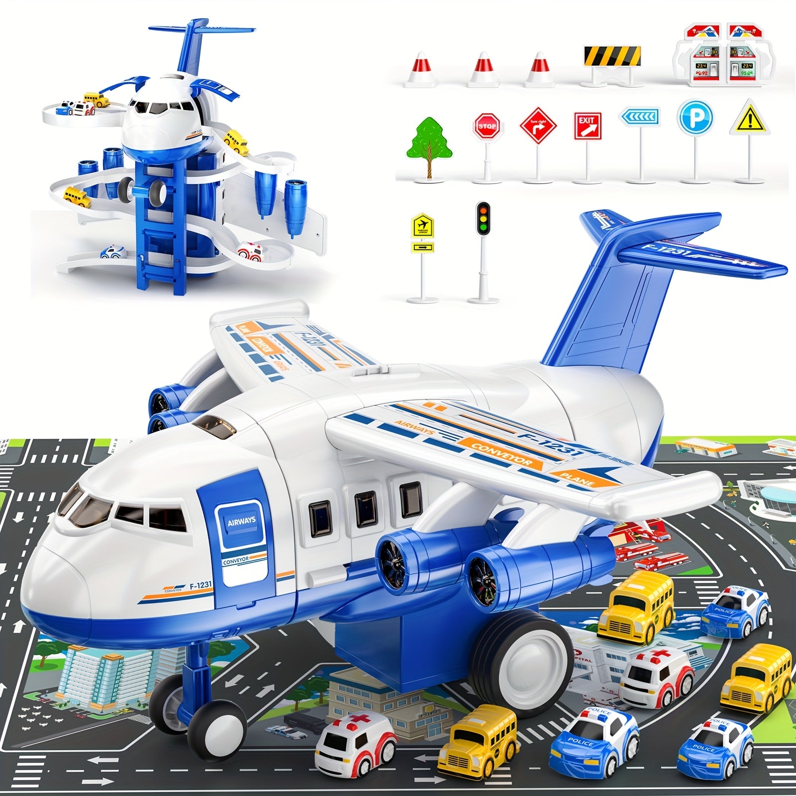 Inertia Airplane Toy for Kids with Music & Light – Simulation Passenger Plane Diecast Aircraft, Push & Go Vehicle Toy, Educational Gift for Boys & Girls Ages 3+