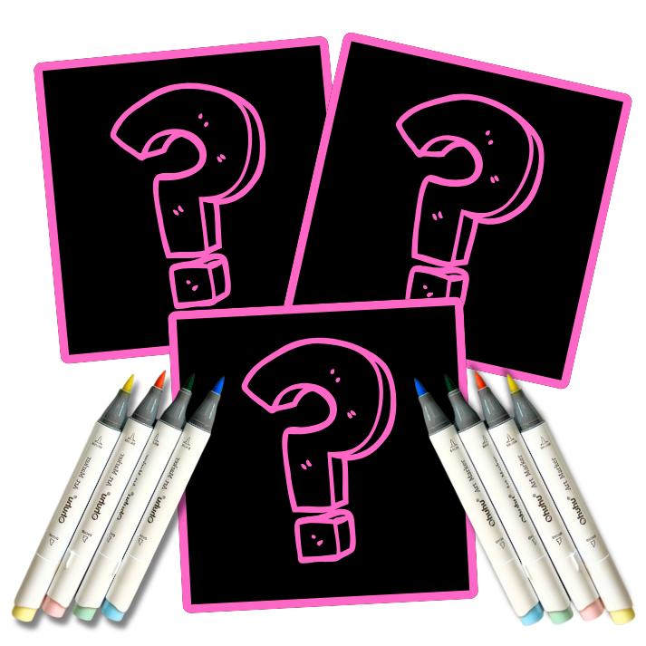 Coloring Book and Marker Bundle by Wook Books, 3 Bold and Easy Books with 8 Mystery Ohuhu Brush-Tip Alcohol Markers, Protective Sheet and Sticker Gifts