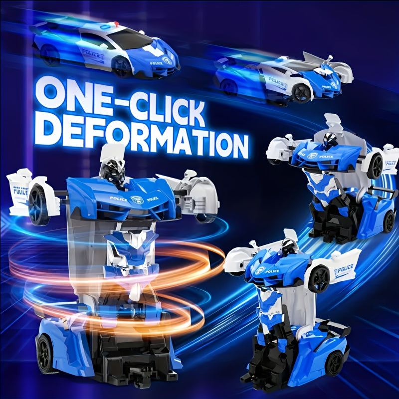 Spider Transform Robot RC Car 1:18 One-Button Deformation 2.4GHz LED Lights 360 Drift 45M Range Auto Demo Kids Boys Girls Ages 6+ Birthday Christmas Gift