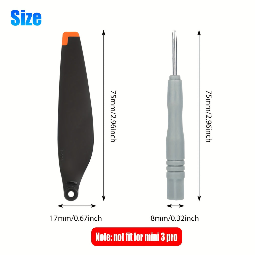 DJI Mini 3 Replacement Propellers 16pcs Low-Noise Quick-Release Drone Blades with Screws & Screwdrivers – Lightweight Durable Drone Accessories for Extended Flight Time