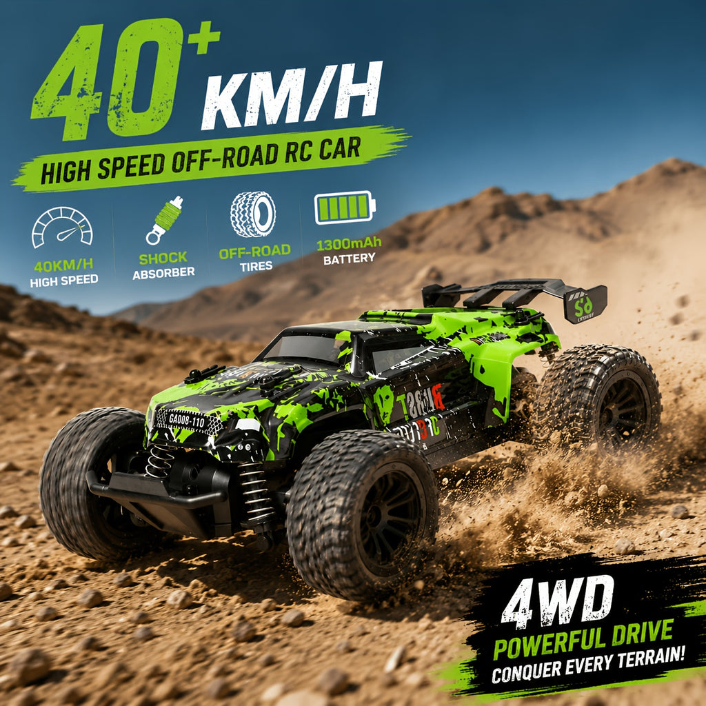 RC Off-Road Car 1:18 Scale 4WD, Interchangeable Shell High-Speed Remote Control Truck with Shock Absorbers 2.4G, Outdoor Climbing Drift Toy, Birthday Gift for Boys Kids
