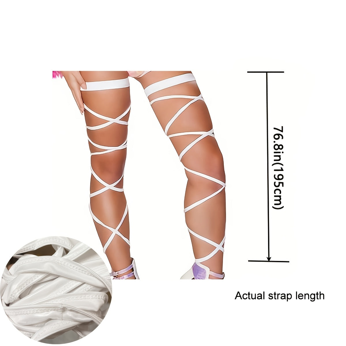 LED Strap Festival Costume for Women, Adjustable Buckle Leg Straps Rave Outfit EDM Electronic Music Party Cosplay Carnival Christmas Attire
