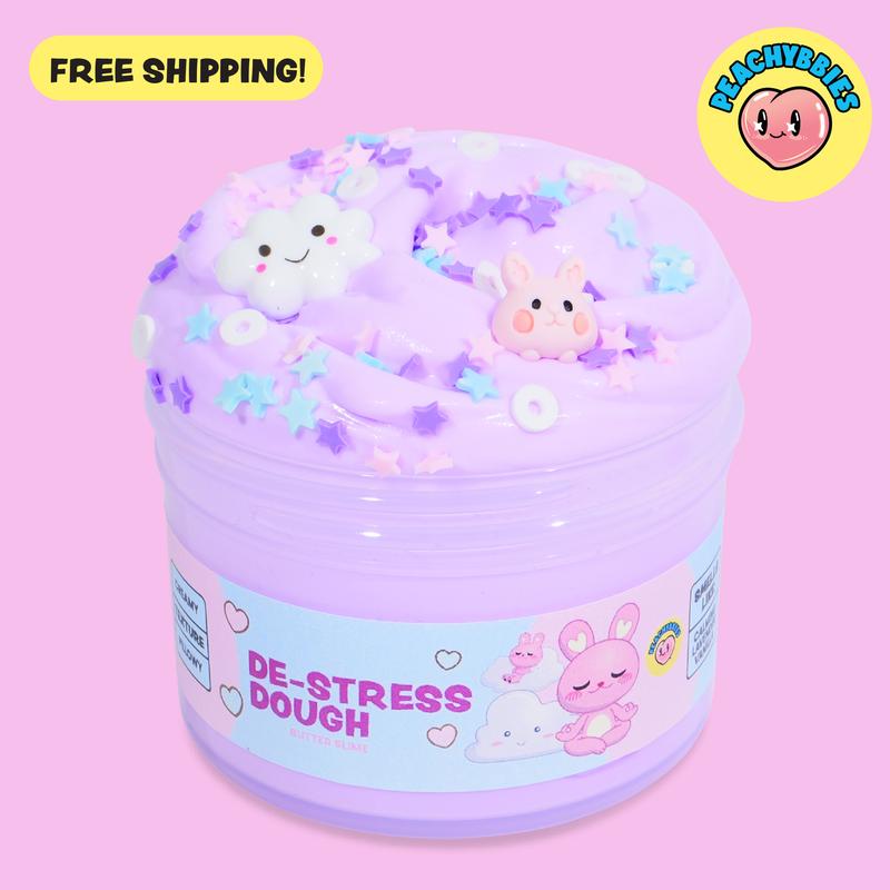 ASMR Slime 4oz by Peachybbies, Choose Butter, Cloud Dough, Snow Fizz, Bingsu or Jelly Cube Textures for Sensory Fidget Play and Gifts
