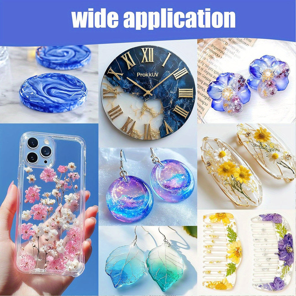 UV Resin Fast-Curing High-Viscosity UV Epoxy Resin for Jewelry Making, Handicrafts & Casting – Transparent, Multiple Sizes 200g to 1000g