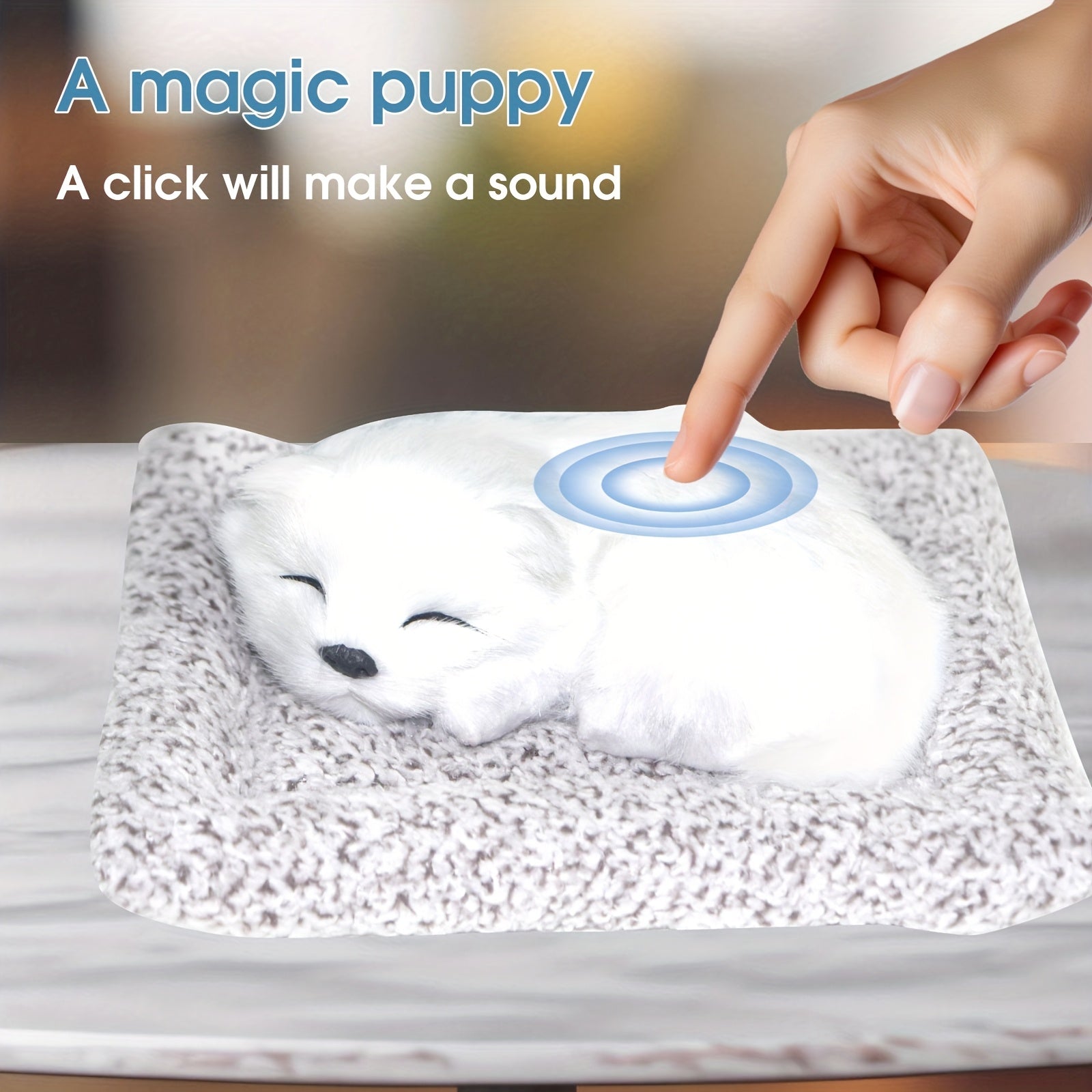 Interactive Barking Puppy Toy That Barks When You Press It - Electronic Plush Dog Toy for Kids Toddlers, Realistic Sound Stuffed Animal Gift for Girls Boys Birthday Christmas Holiday
