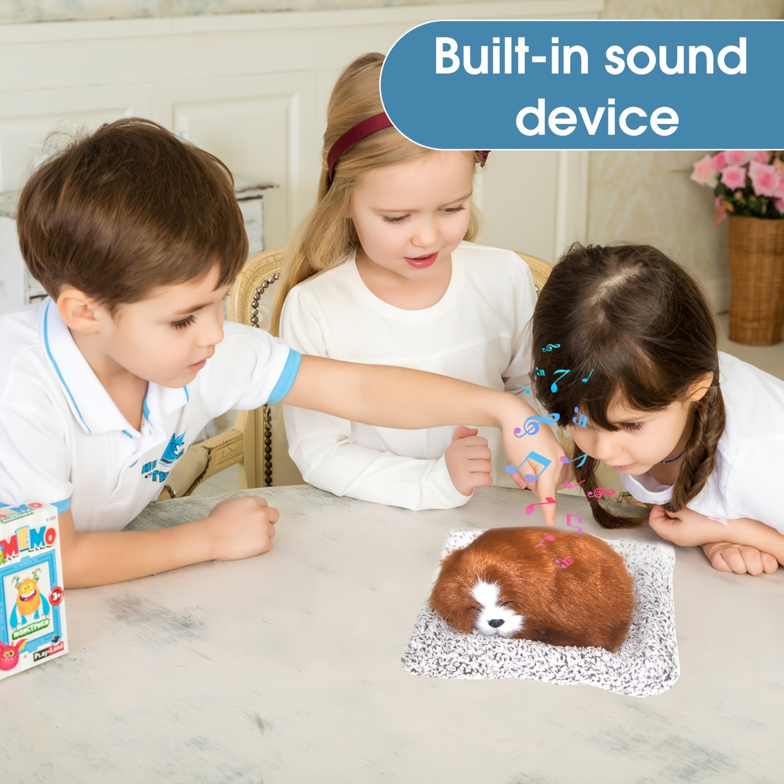 Interactive Barking Puppy Toy That Barks When You Press It - Electronic Plush Dog Toy for Kids Toddlers, Realistic Sound Stuffed Animal Gift for Girls Boys Birthday Christmas Holiday