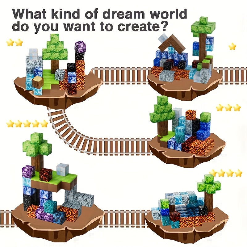 Juangu Kids Magnetic Tiles STEM Building Blocks 56 & 85 Piece Sets – Magnetic Blocks for Ages 3-10, Center of the Earth & Random Pattern Options, Birthday Halloween Christmas Gift for Boys & Girls