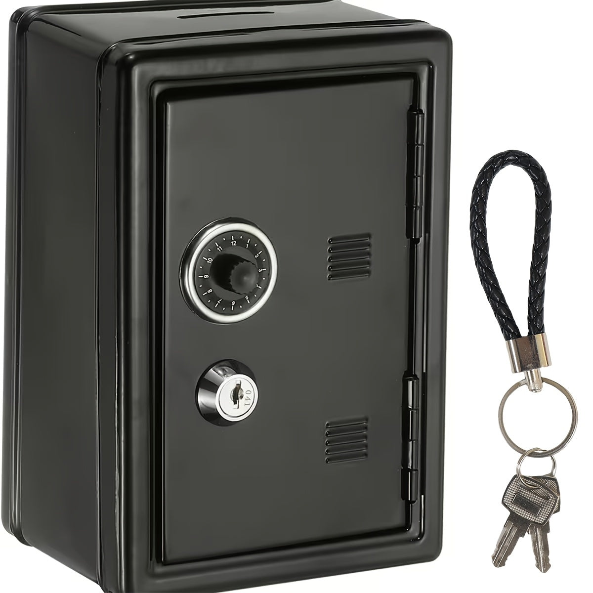 Metal Coin Bank with Lock & Key – Secure Cash Storage Box Piggy Bank with Combination Lock & Removable Drawer, Kids & Adults