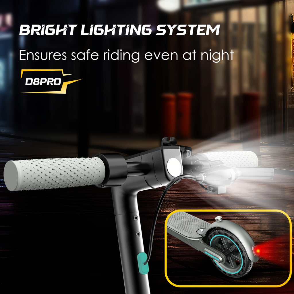 Foldable Electric Scooter for Adults 350W 19 MPH - Dual Brakes EABS Solid Tires 265LB 20KM Range LED Display 3 Speed Modes - Commuter E-Scooter Blue Red