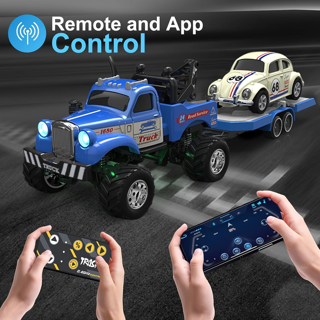 Mini RC Car 1:64 Scale 2.4GHz Alloy High-Speed Off-Road Remote Control Vehicle for Kids – Urban Road Rescue Truck, Christmas Birthday Gift for Boys Girls