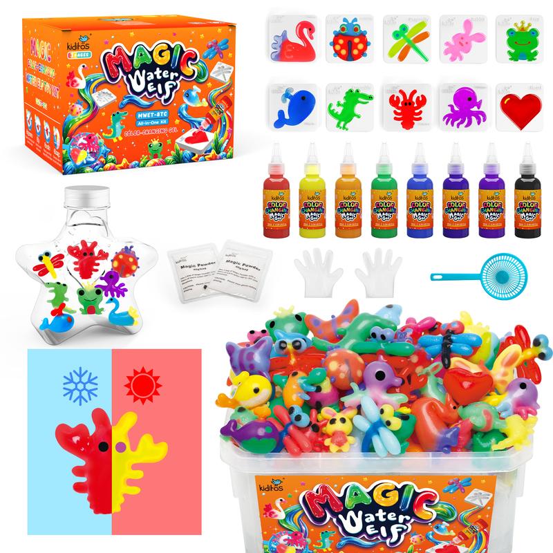 DIY Water Pets Kit by Kiditos, Magic Water Elf Gel and Sea Creature Molds for Squishy Sensory Crafts, Screen-Free Play and Birthday Gifts for Kids Ages 3+