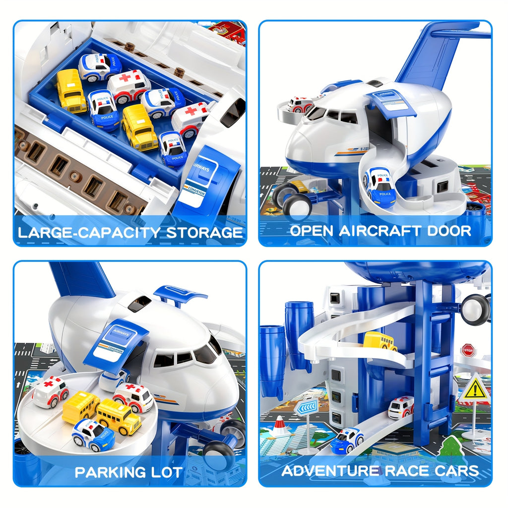 Inertia Airplane Toy for Kids with Music & Light – Simulation Passenger Plane Diecast Aircraft, Push & Go Vehicle Toy, Educational Gift for Boys & Girls Ages 3+