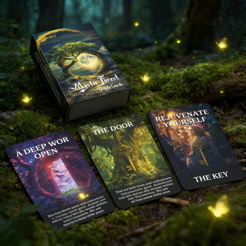 Magic Forest Oracle Cards Nature Inspired Mystical Divination Deck Beginner Tarot Reader Spiritual Guidance Gift for Women Teens Spiritual Seekers