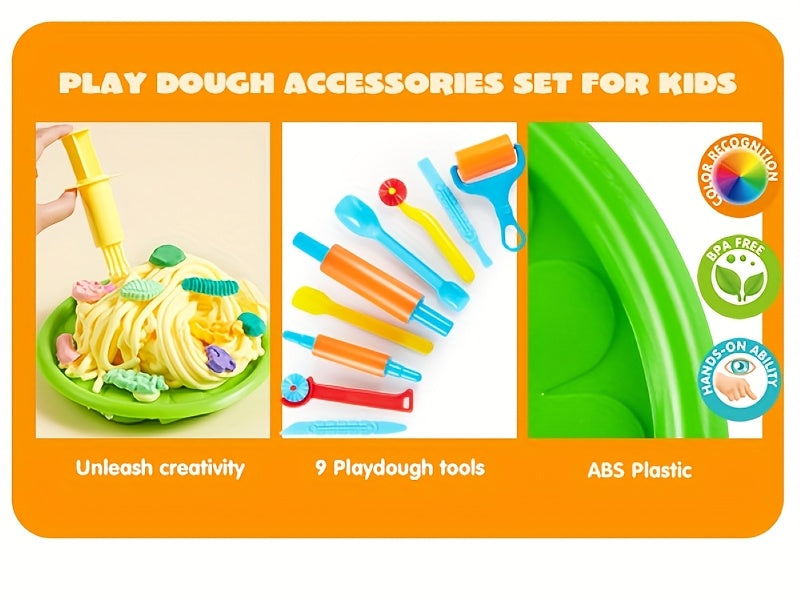 Clay Tools Set for Kids 44 Pcs Dough Accessories with Molds Rolling Pins Cutters Easy Grip Handles Non-Toxic ABS Plastic Party Favor Christmas Gift