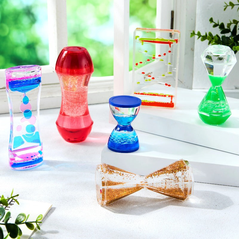 Sensory Bottles Fidget Toys 6 Pack for Kids with Autism & ADHD – Calming Liquid Motion Tubes, Silent Classroom Calm Down Corner Tools, Stress Relief Gift for Boys & Girls