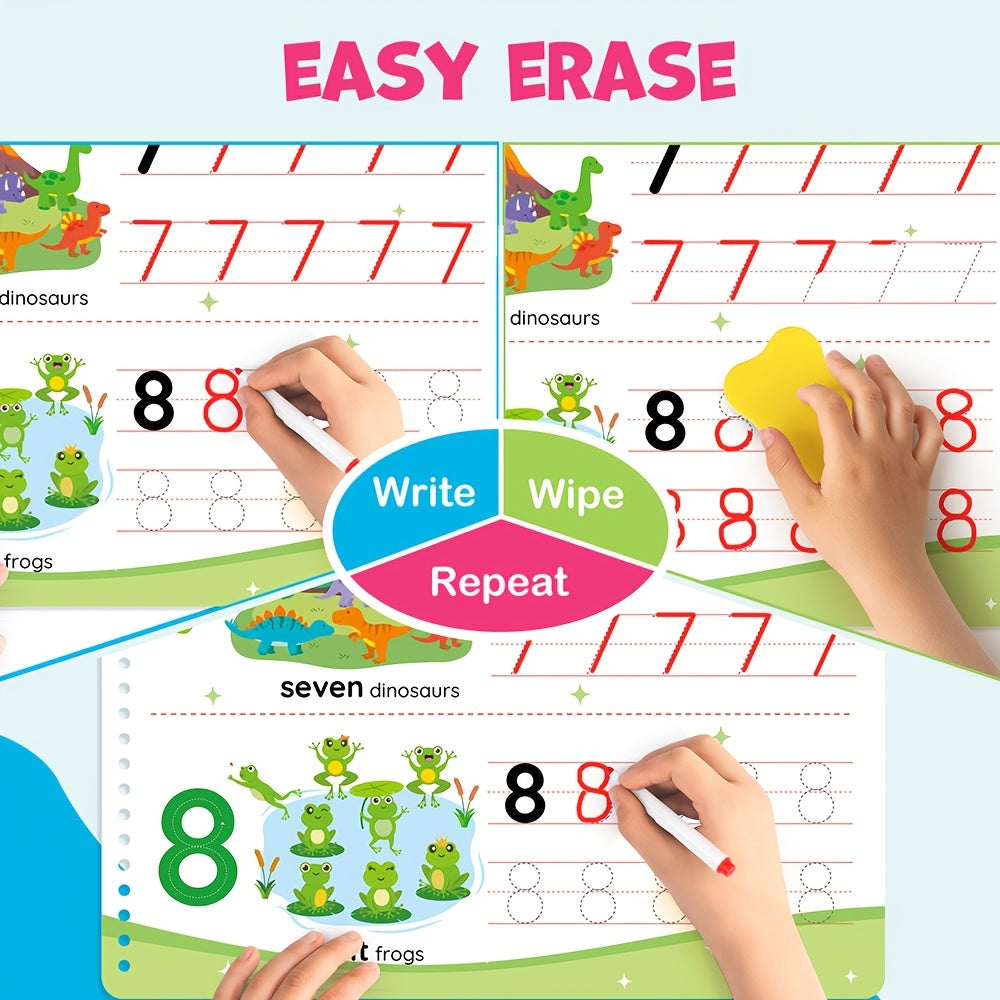 Preschool Learning Activities Busy Book 50 Pages – Tracing Workbook for Toddlers & Kindergarten Kids, Educational Toy Gift for Boys & Girls