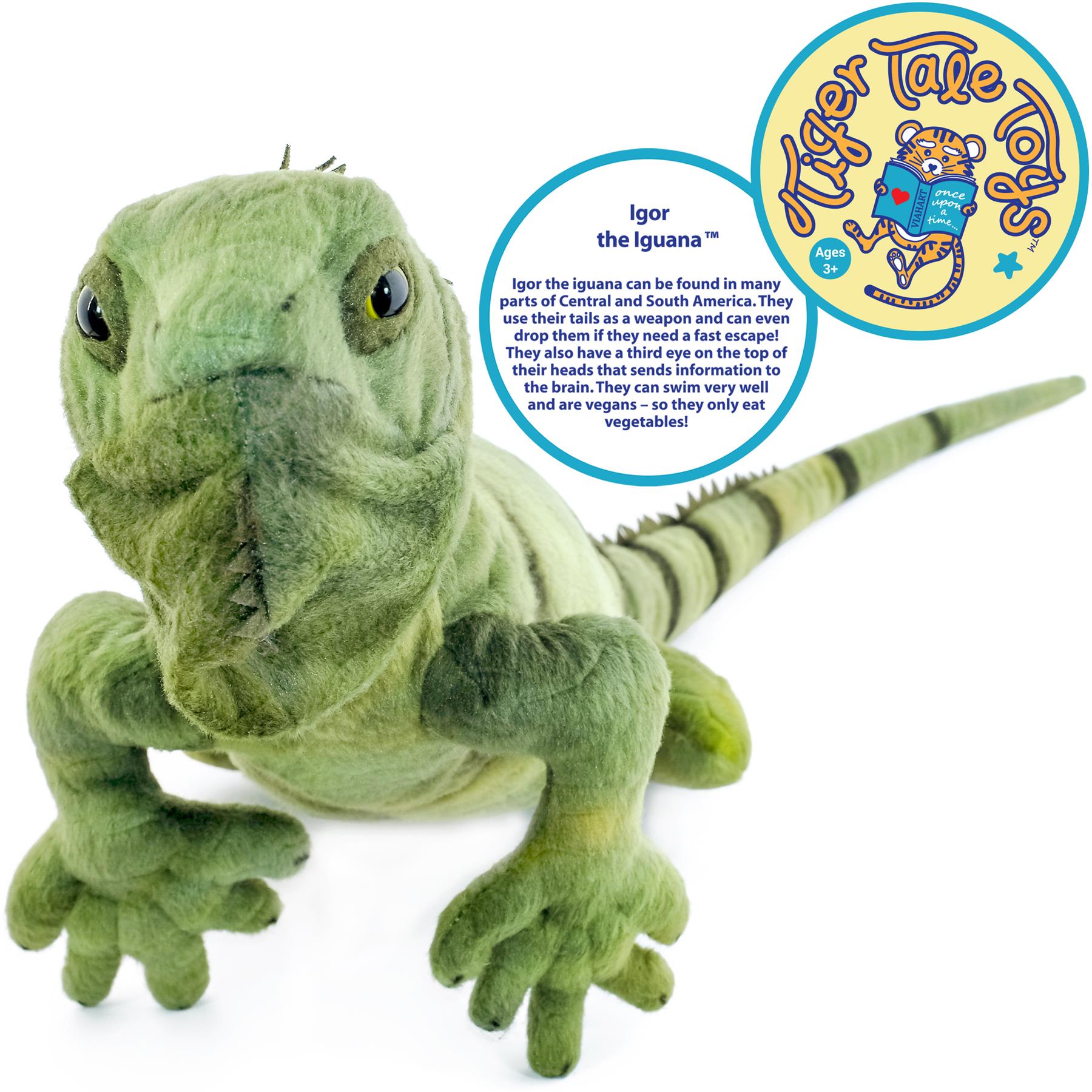 Iguana Stuffed Animal Plush 27 Inch - Igor The Iguana Super Soft Premium Plush Toy by Viahart, CPSIA Safe with Story Card, Fun Reptile Gift for Kids Boys Girls All Ages