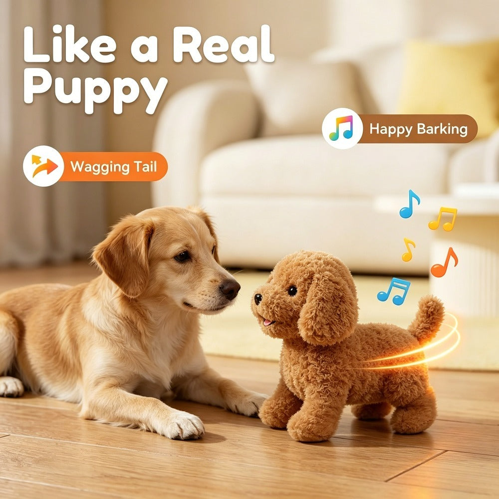 Interactive Robot Dog Toy with Walking, Barking & Expression Eyes – Button Control Simulation Biomimetic Pet Toy, Cute Animal Gift for Kids Birthday Party