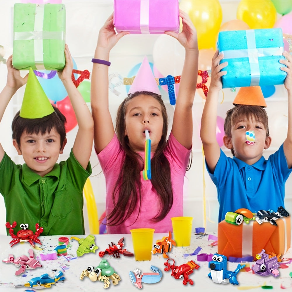 Ocean Building Blocks Mini Party Favors 30-Pack for Kids – Marine-Themed Brick Set for Boys & Girls, Birthday Goodie Bags, Classroom Prizes, Stocking Stuffers