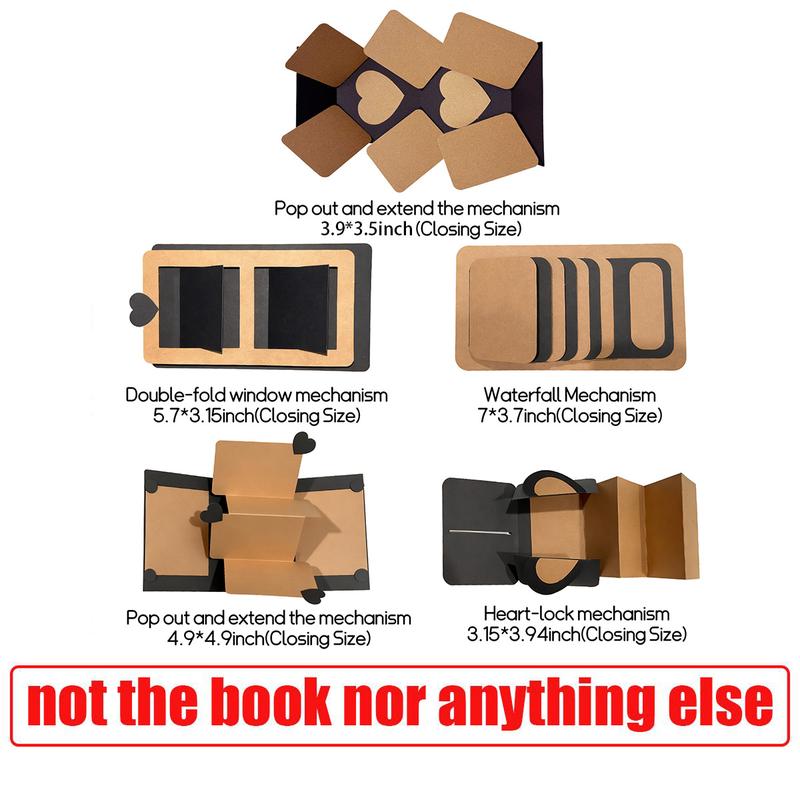 Accordion Scrapbook Album, 99+ Inch Fold Out DIY Memory Book with Kraft or Black Paper Options for Anniversary, Wedding, Travel and Graduation Gifts