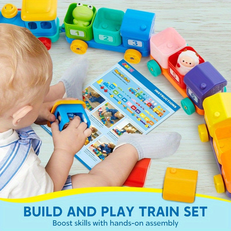 Farm Animal Number Train Toy for Toddlers 9 Animals Counting Matching Sorting STEM Educational Learning Gift Baby Boys Girls Ages 1 2 3 Christmas Birthday